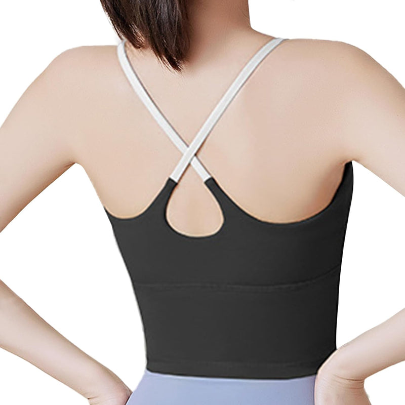 Dress Cici Strappy Longline Bra, Sports Crop Top, Yoga Bra