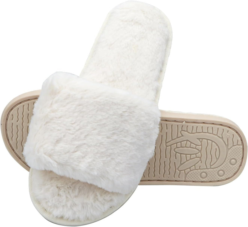 URbazaar Women‘s House Slippers Faux Fur Fashion Warm Shoes Woman Slippers Comfortable Home Furry Slippers,Lightweight Non Slip House Slippers For Cozy Indoor Outdoor