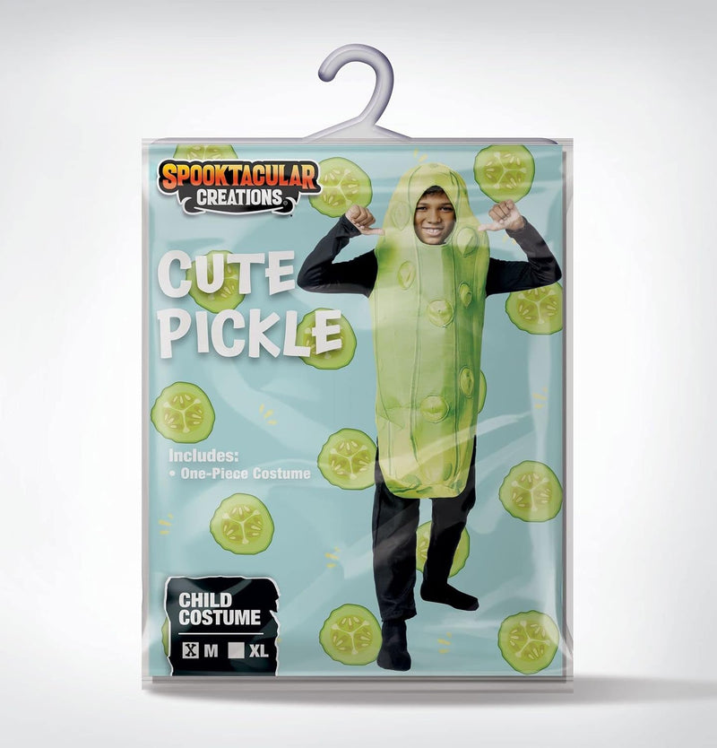 Spooktacular Creations Pickle Costume Kids, Food Themed Fruit Jumpsuit for Child Teens Halloween Dress Up Cosplay Party