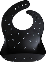 Silicone Bib Pale Mauve - Numbers Black