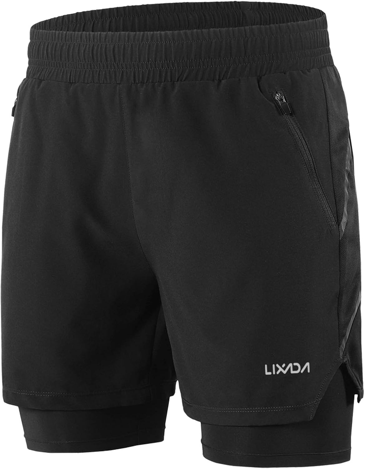Men 2 in 1 Running Shorts Quick Drying Breathable Active Training Exercise Jogging Marathon Cycling Shorts – image 2