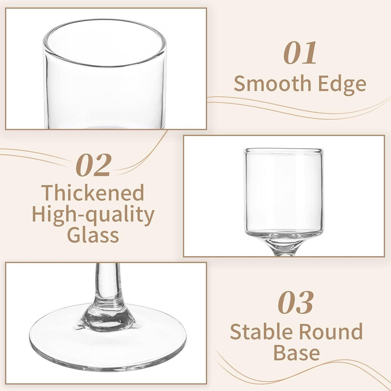 DERANQIIUA Christmas Candle Holder, Pack of 3 Elegant Candle Holders, High, Clear Glass, Table Decoration for Wedding, Dining Table, Bathroom, Birthday Party, Multiple Occasions