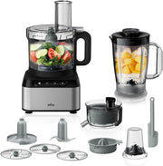 Braun Fp 3235 Si Purease 12 In 1 Food Processor, 800W, 2.1L Bowl, Metal Design, Black"Min 1 year manufacturer warranty" - FP3235SI 12 Attachments