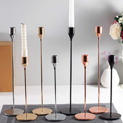 SUJUN Silver Candle Holders Set of 3 for Taper Candles, Decorative Candlestick Holder for Wedding, Dinning, Party, Fits 3/4 inch Thick Candle&Led Candles (Metal Candle Stand)