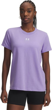womens UA Rival Core SS SHIRT - PURPLE