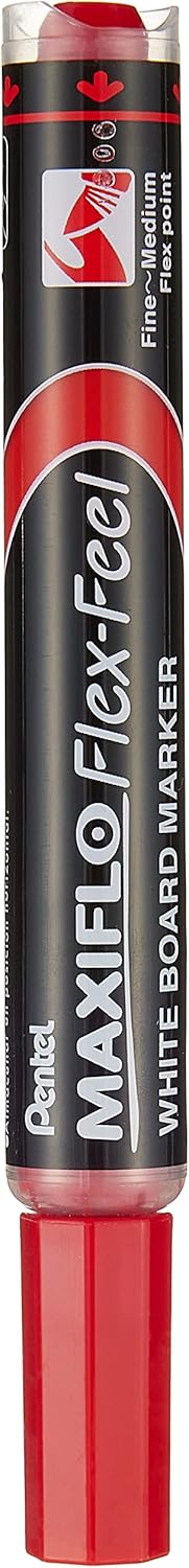 Pentel Maxiflo Flex-Feel White Board Marker Wallet 4-Pieces, Assorted