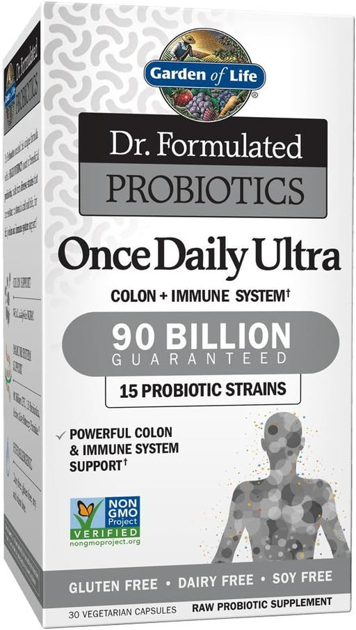 Dr. Formulated Adult Probiotics Once Daily Ultra - AcidophilUS Probiotic Supports Colon, Digestion, Immune System - Gluten, Soy-Free, Non-Gmo - 30 Vegetarian Capsules (Shipped Cold) - Cold Ship