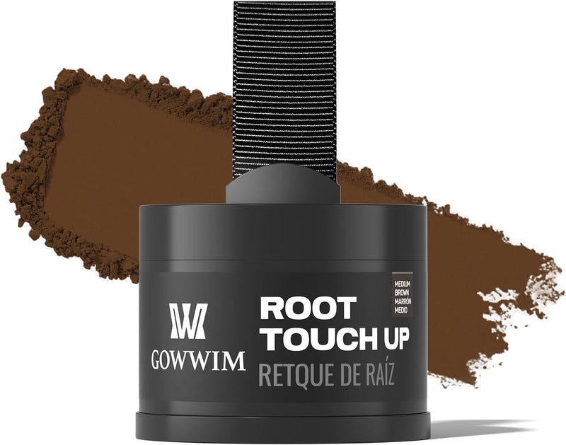Gowwim Root Touch up Powder, Instantly Gray Hair Cover up Hairline Powder for Women & Men Waterproof and Sweatproof Root Cover Up Long-Lasting for Thinning & Loss Hair (D-Brown) - Med-Brown
