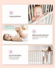 EZVIZ Wireless Battery-Powered Baby CAM, Crying Detection, Baby Activity Detection, Out-of-Crib Alert, 1080P, IR Night Vision, Wire-Free Setup, Two-Way Talk, SD Card,Blue Color for Boys (BM1)