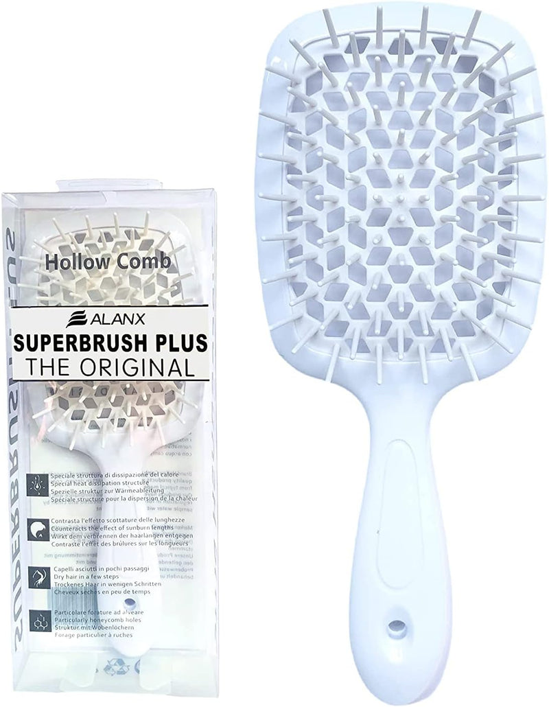 ALANX Detangler Hairbrush ï¼ŒMassage Curl Combï¼ŒDetangling Hair Brush for Women, Girls and Kids for Wet, Dryï¼ŒFine, Curly, Thick and Long Hair (WHITE/YELLOW)