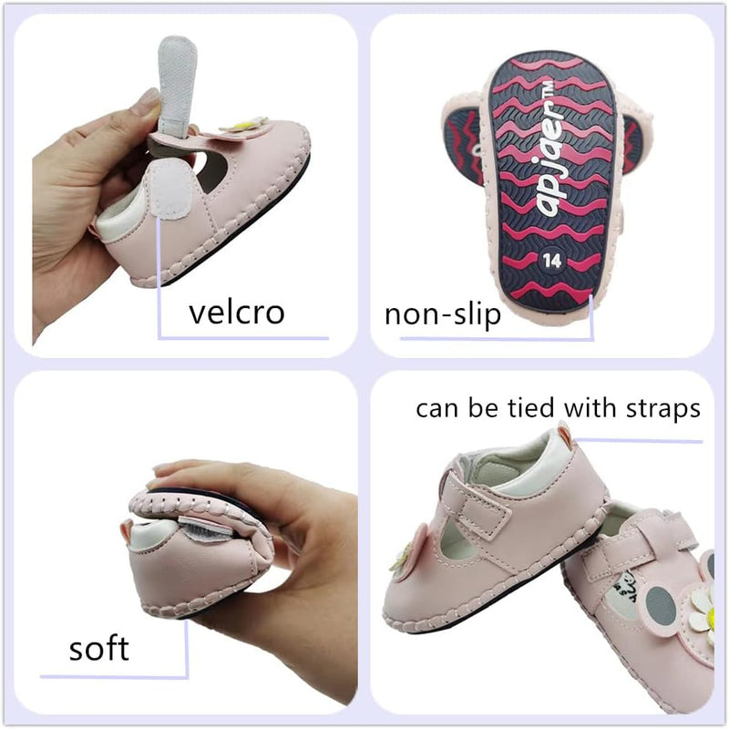 JZLIFE First Walking Shoes,Anti-slip,Comfortable and Breathable Baby Shoes with Hair Band,Baby Gift for Newborn Baby