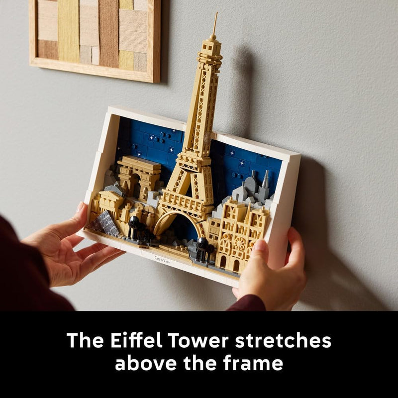 Architecture Paris City of Love - DIY Miniature Model Kit for Adults - Home Decor 3D Wall Art w/Iconic Parisian Landmarks Incl. Eiffel Tower - Gift Idea - 21064