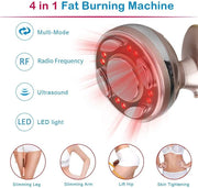 Cavitation Machine 4 in 1 Ultrasonic RF LED Warm Vibration Fat Cellulite Remover Machine with Smart LCD Skin Tightening Lifting Rejuvenation Body Shaping Beauty Device for Waist Thigh Arm Leg