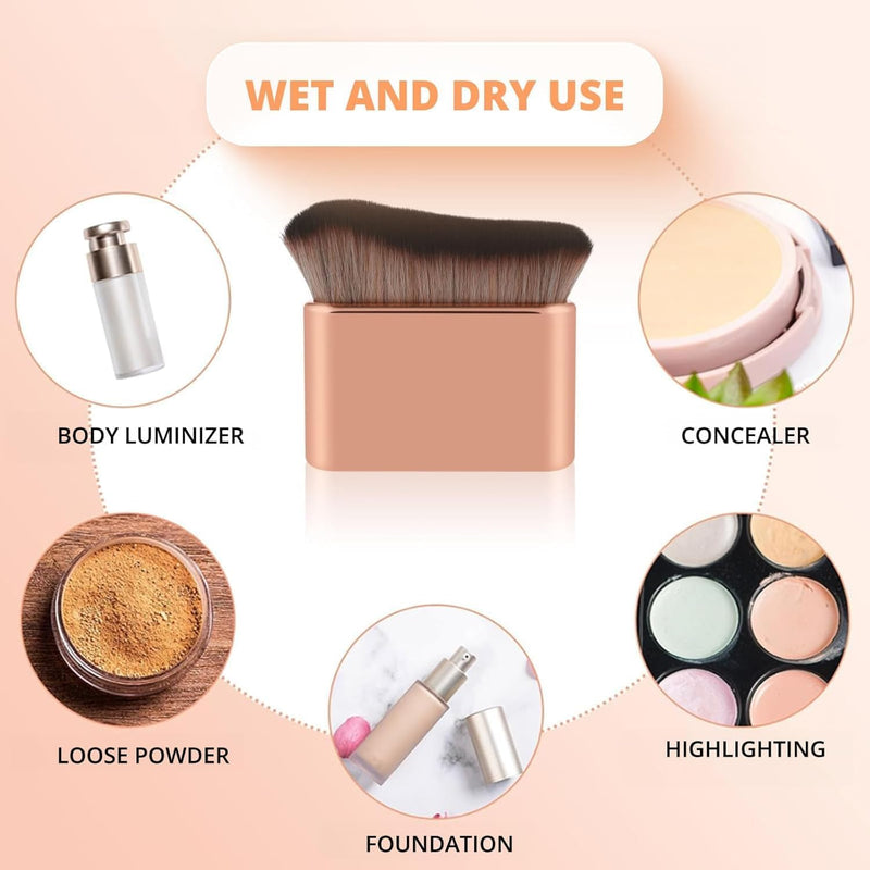 Defsedar Tanning Brush, Body Makeup Brush for Smooth Application & Even Coverage, Perfect for Tanning Products & Body Makeup (Rose Gold)