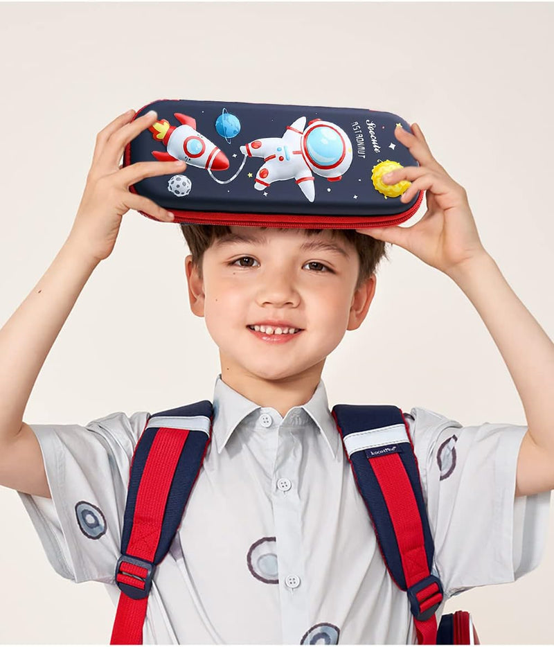 Pencil Case for Kids Boys, Astronaut Large Capacity Waterproof Pencil Box with Compartments Cute Pen Pouch for Kindergarten and School
