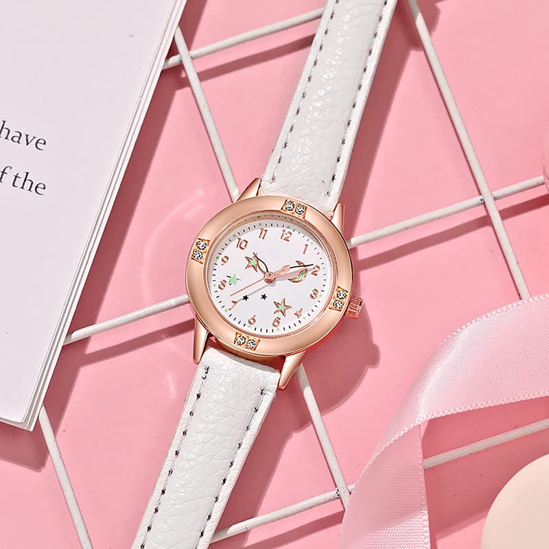Ywhalep 2 Packs Kids Watches for Girls 3D Cute Cartoon Silicone Children Toddler Wrist Watch Waterproof Time Teaching Easy to Read Watch