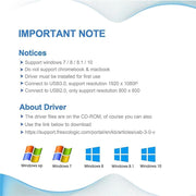 CHILTINA USB to VGA Adapter,USB 3.0/2.0 to VGA Adapter Multi-Display Video Converter- PC Laptop Windows XP 7/8/8.1/10,Desktop, Laptop, PC, Monitor, Projector, HDTV
