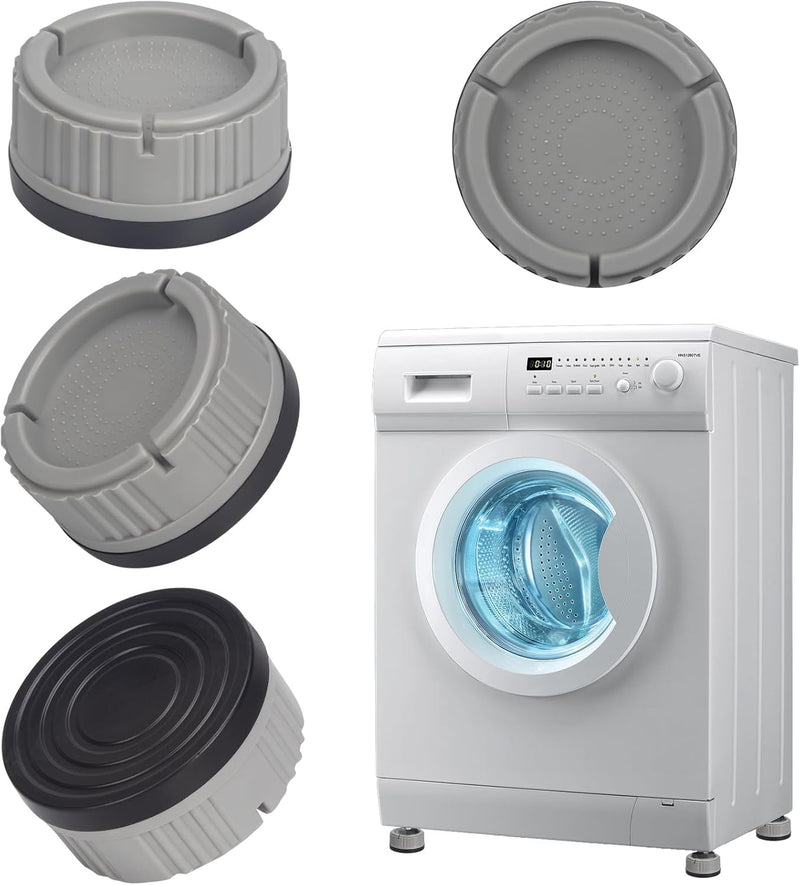 Alyvisun Washing Machine Pads, 4 Pieces Universal Support Anti-Vibration Non-Slip Base Feet Shock Absorbers Feet Anti-Rust Support for Dryers, Refrigerator