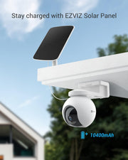 EZVIZ CB8 Kit - 2K Solar Security Camera, WiFi Camera Outdoor 360 Battery Camera CCTV with Two-Way Talk, Color Night Vision, Waterproof, Auto-Tracking, Human & Motion Detection (Solar Panel Included)