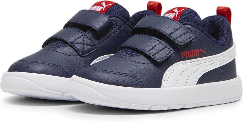 Unisex Baby Courtflex V3 V Inf Sneaker - PUMA Navy-PUMA White-PUMA Red