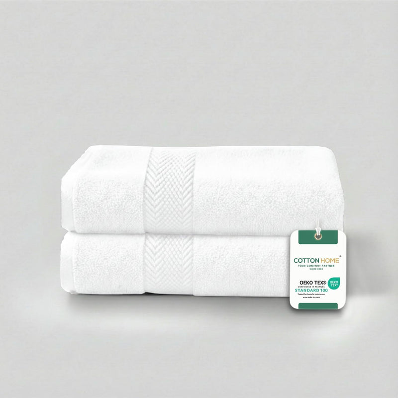 Cotton Home 1PC Face Towel 100 Cotton 30x30cm / 12x12 inches Dusty Pink Towel Soft and High Absorbent Super Soft Quality Towel - White Pack 2