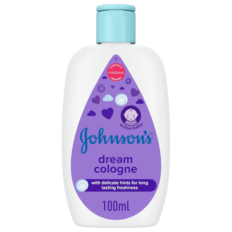 Johnson's Baby Cologne, Dream, 100ml, with a gentle and refreshing scent, perfect for your baby's delicate skin, dermatologist tested and hypoallergenic