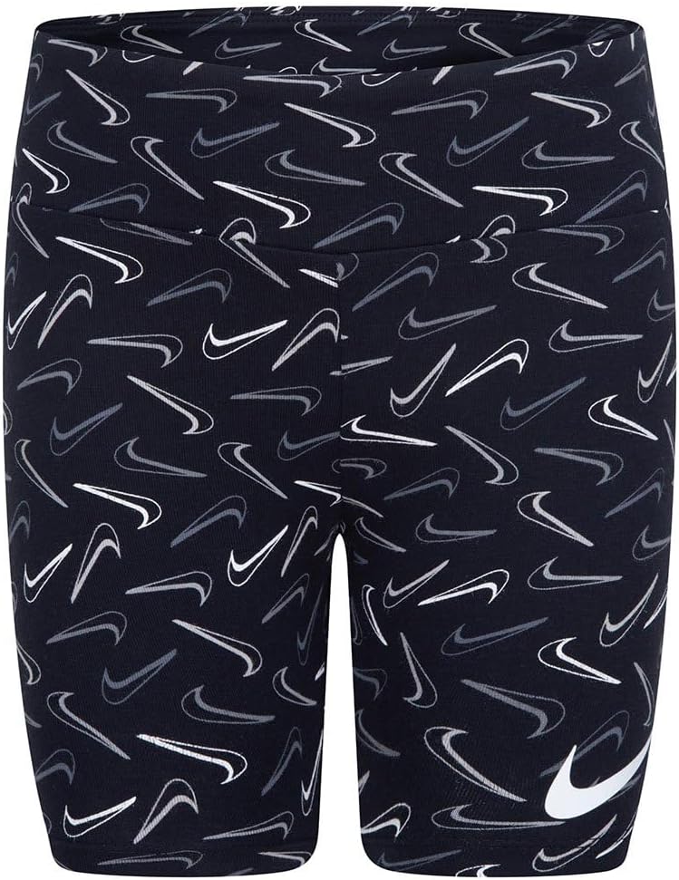 NKG SWOOSH LOGO BIKE SHORTS for Unisex Kids BLACK 6X – image 5