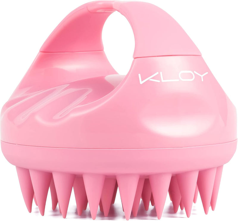 KLOY Hair Scalp Massager Shampoo Brush with Soft Silicone Bristles- Red - Pink