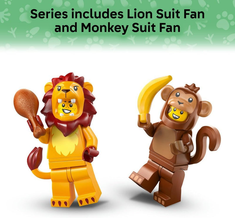 LEGO Minifigures Animal Series 28 - Blind Box - Get 1 of 12 Collectible Toys - Figures incl. Lion, Bunny, Cat & Dolphin - Party Bag Fillers for 5+ Year Old Boys & Girls - 71051