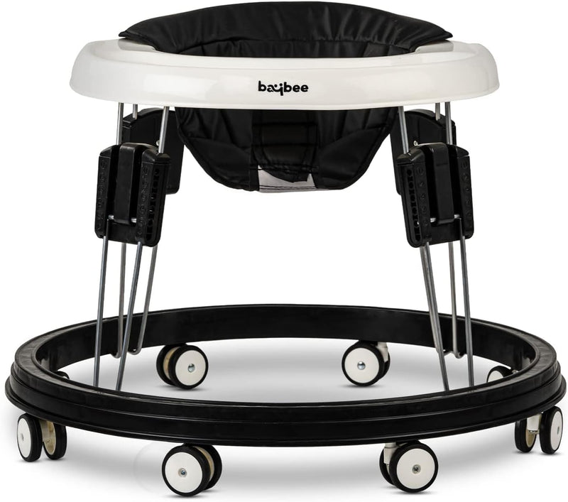 Baybee Baby Walker for Kids, Foldable Round Baby Walker | Baby Activity Walker for Toddlers with 3 Position Adjustable Height | Walker for Baby Boy Girl 6 to 18 Months (Black)