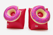 FLOBO Kids Arm Bands 25x15CM Inflatable Floaties for Ages 3-6 Cute Swim Armbands in 9 Fun Designs (Unicorn, Dinosaur, Bear, Donut & More) Safe, Easy to Use, Pool & Beach Ready - Donuts