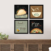 kotart Engineered Wood Photo Frames For Kitchen And Restaurant Wall Decoration - Food Quotes Decor Poster With Frame (11 Inch X 11 Inch, Multi) Design-2, Square)