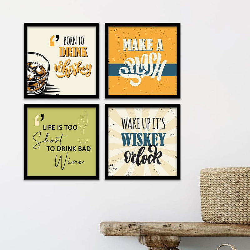 kotart Engineered Wood Photo Frames For Kitchen And Restaurant Wall Decoration - Food Quotes Decor Poster With Frame (11 Inch X 11 Inch, Multi) Design-2, Square)
