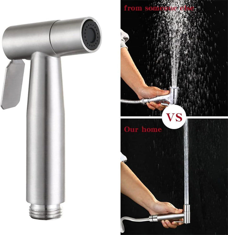 X spring Bidet Toilet Sprayer Head, 2PCS Stainless Steel Bidet Sprayer Cloth Bathroom Diaper Sprayer, Bidet Hand Shower Stainless Steel Handheld for Kitchen Bathroom Shower Toilet Cleaning
