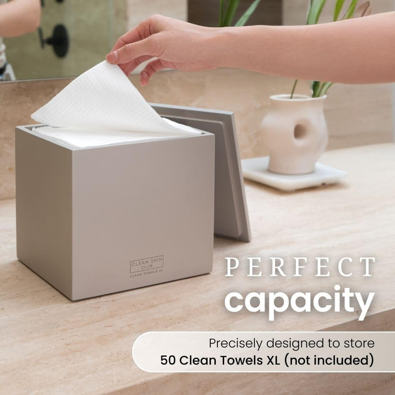 CLEAN SKIN CLUB CSC CT Clean Towels XL/World's First Biodegradable Face Towel/Disposable Makeup Removal Wipes/Super Soft 50 Count Single BoxWhite