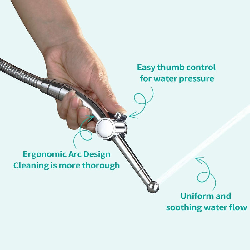 BARROCK All Metal Stainless Steel Hand Held Bidet Sprayer for Toilet, High Pressure Sprayer Head Brushed Gold