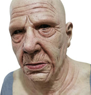 Old Man Mask Realistic Bald Man Mask Wrinkle Full Head Mask Halloween Costume Props