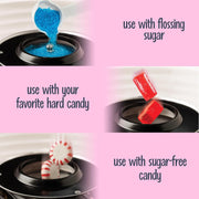 Retro Cotton Candy Machine for Kids, Includes 2 Reusable Cones, 1 Sugar Scoop, 1 Extractor Head, Vintage Hard & Sugar-Free Cotton Candy Maker, Pink