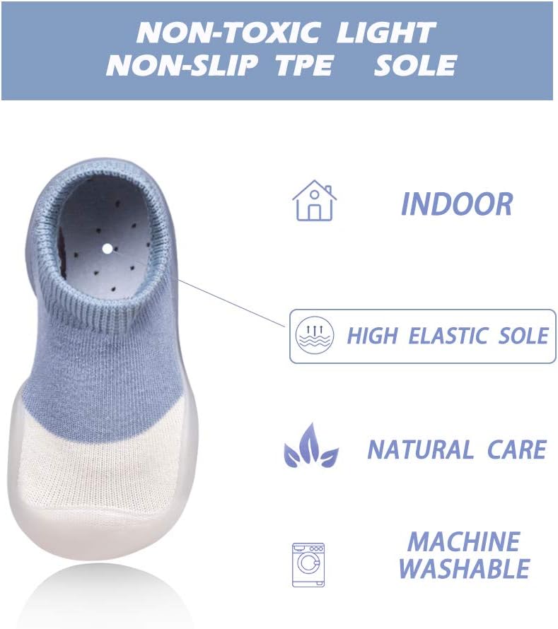 Baby Toddler Non-Skid Sock Shoes Indoor Slipper Breathable Cotton Mesh Lightweight Sole Infant Boy Girls Kids Children