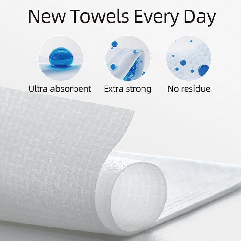 Disposable Face Towels, Cotton Beauty Cleansing Towels, Cotton Pads Face Towel for Makeup and Clean Skin, Soft and Thick Dry Wipes 50 Sheets/Box