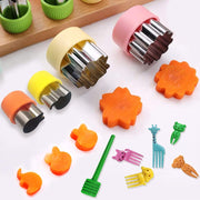 FineGood 32 Pcs Sandwich Cutter Set, Sandwich Cutter and Sealer Cookie Cutters Vegetable Fruit Cutters Shapes for Kids with Food Picks Brush