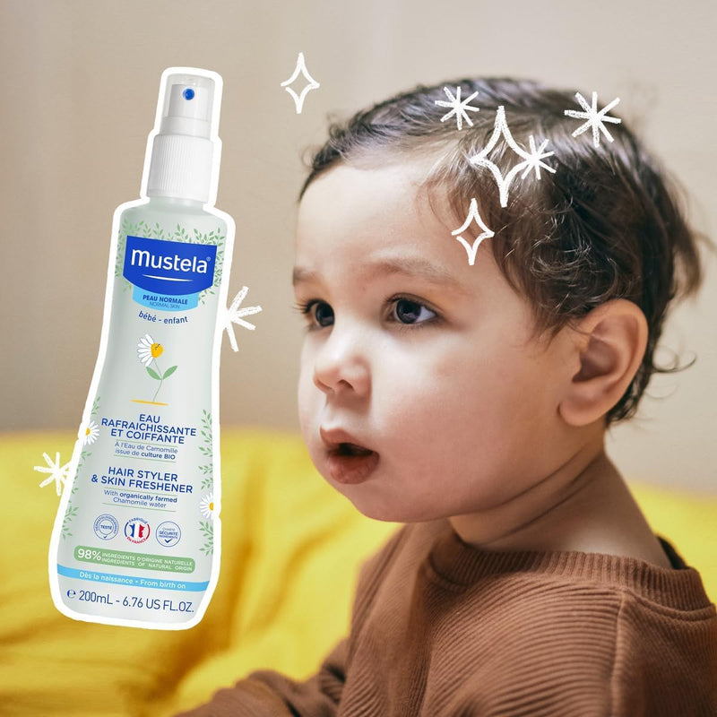 Baby Hair Styler & Skin Freshener - with Natural Avocado & Chamomile Water - Vegan & Hypoallergenic - 200ml (Pack of 2)