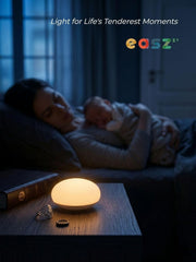 EASZZZ Baby Night Light, Nursery Night Lamp for Breastfeeding, Soft BPA Free Silicone Touch Night Lamp, Eye Caring, Easy Flip Design, Stepless Dimming, 1-Pack