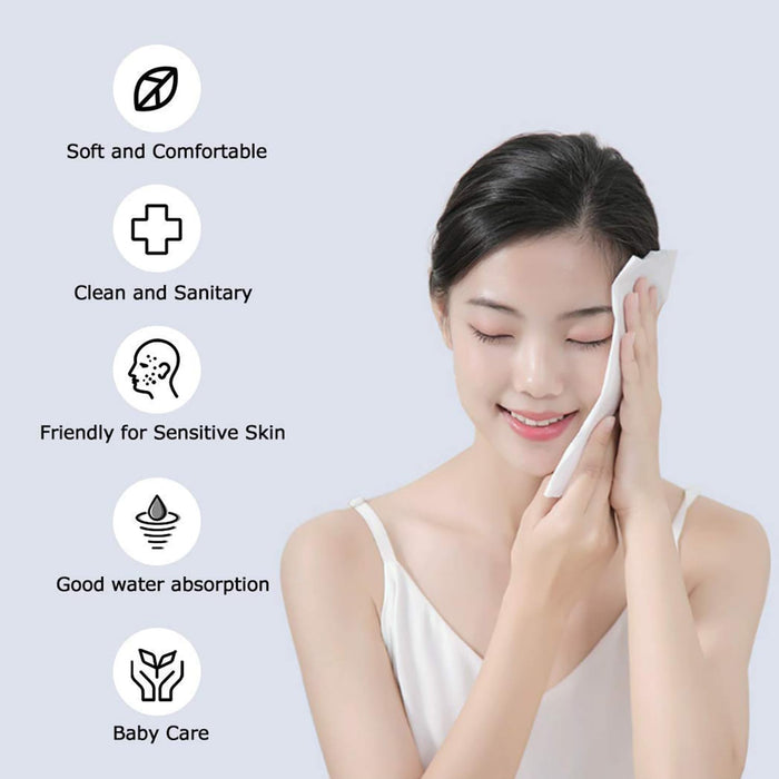 4 packs of disposable soft washcloths, wet and dry make-up remover wipes, dry wipes for washing and drying, facial wipes for cleansing, skin care and make-up removal