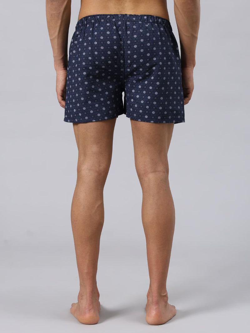 Men's Cotton Boxers, Printed Under Pant with Side Pocket, Go for once size up for better comfort - Pack of 3