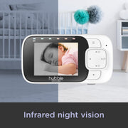 Hubble Nursery View Glow Baby Monitor 2.8" LCD Display, Infrared Night Vision, 300m Range, 2-Way Talk, Room Temp Sensor, Digital Zoom, 7-Color Night Light, Soothing Sounds, Works with HubbleClub App