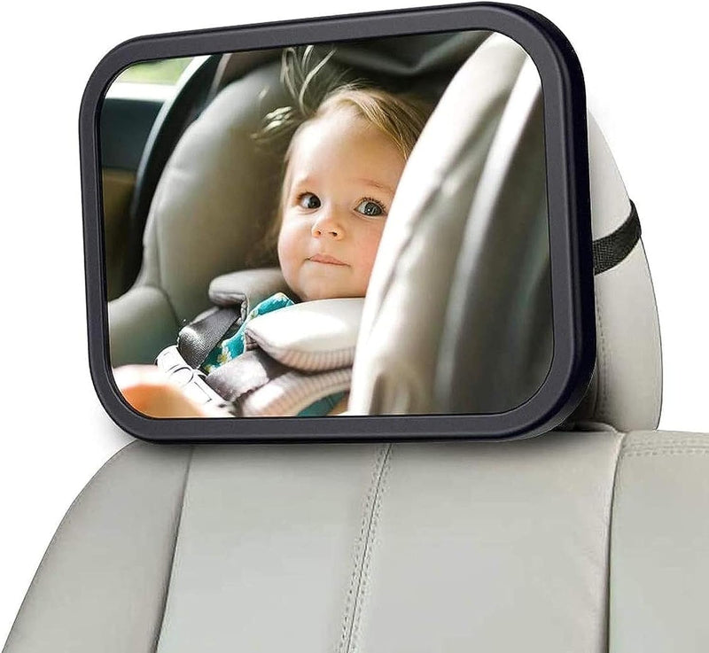 OSYA car Backseat Safety Mirror, CharmCollection Peace of Mind to Keep An Eye on Baby in A Rear Facing Child Seat Premium Black Frame Car Rear View Baby Car Seat Mirror for Baby Back Seat Child Seats