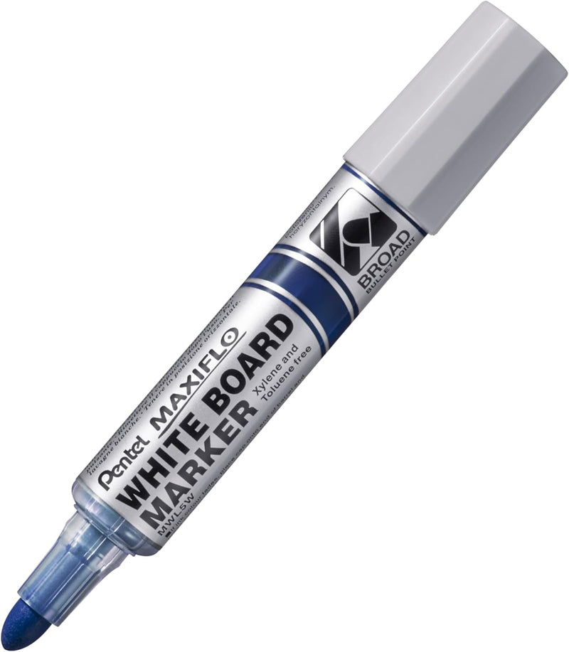 Pentel Maxiflo Broad Bullet Point White Board Marker, Blue
