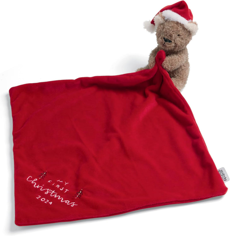 Mamas & Papas My First Christmas 2024 Bear Comforter, Red
