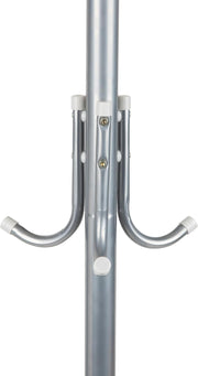 Mind Reader COATRACK11 Standing Metal Coat Rack Hat Hanger 11 Hook for Jacket, Purse, Scarf Rack, Umbrella Tree Stand, Black